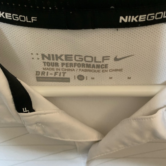 Nike Men's White Polo with Black Trim size medium - Picture 3 of 4